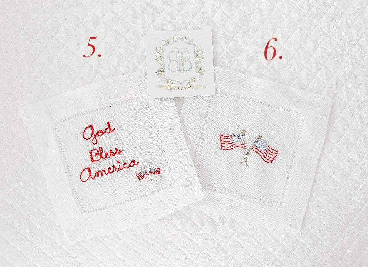 Americana Cocktail Napkins- Set of 4