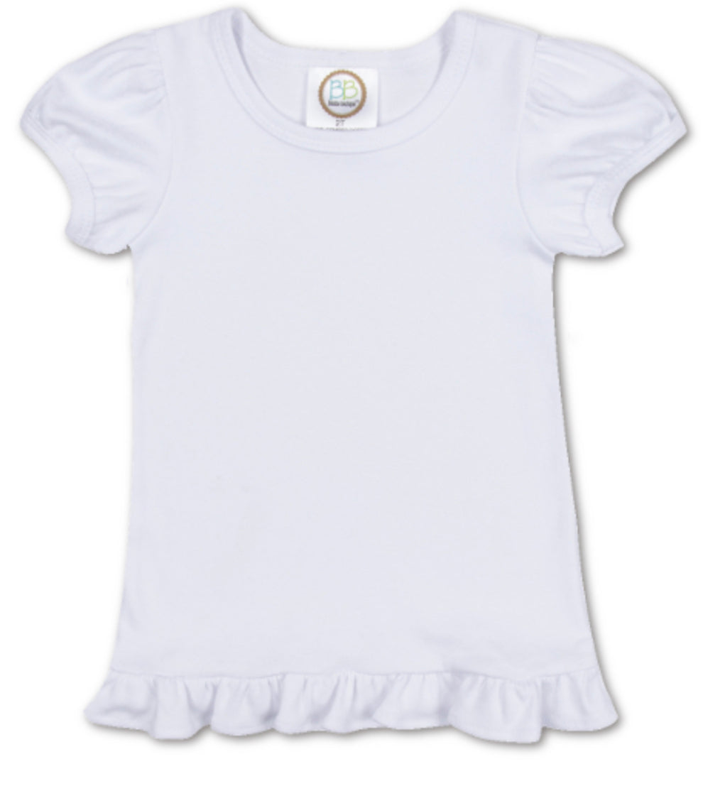 Americana Girls Short Sleeve Ruffle Tee