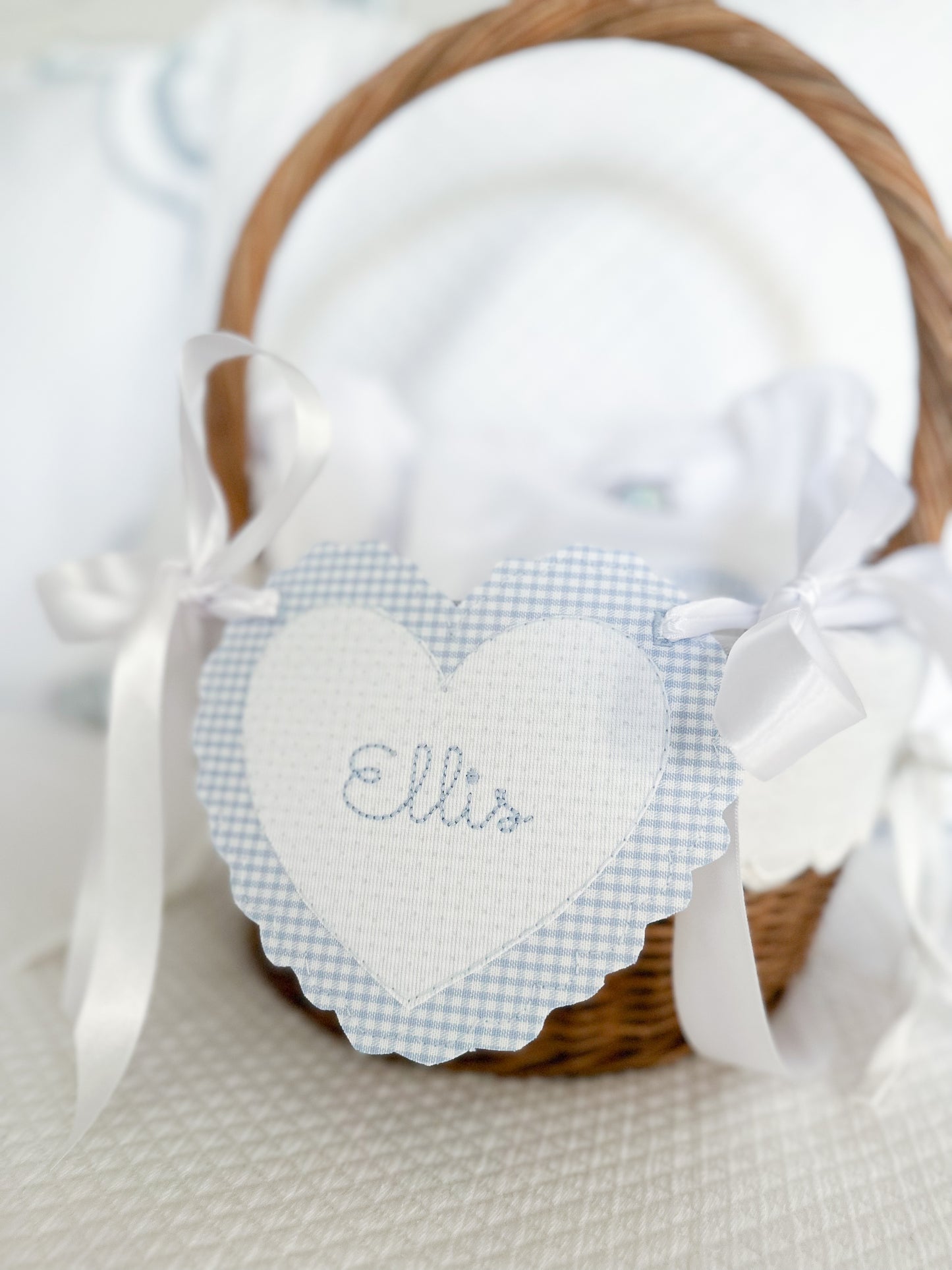 Valentine's Day Scalloped Heart Basket Tag