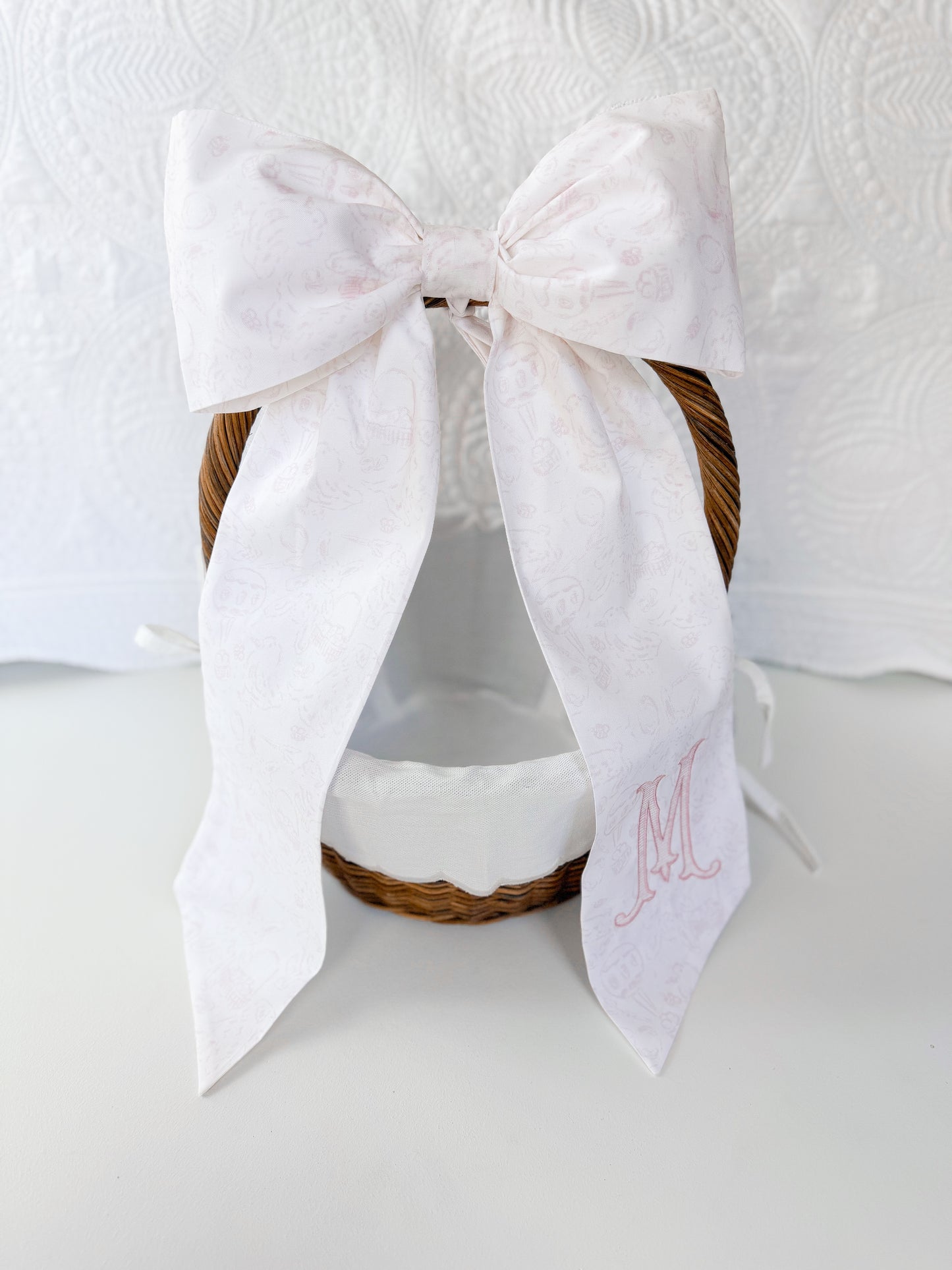 Whimsy By Angela Pink Toile- Easter Bow