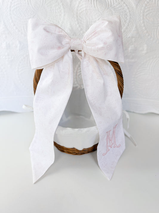 Whimsy By Angela Pink Toile- Easter Bow