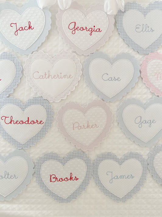 Valentine's Day Scalloped Heart Basket Tag