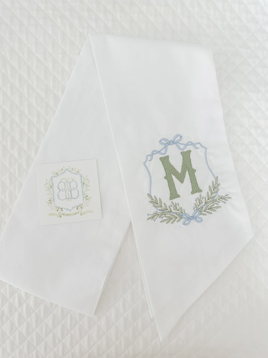 Christmas Wreath Sash- Premium Embroidery