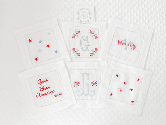 Americana Cocktail Napkins- Set of 4