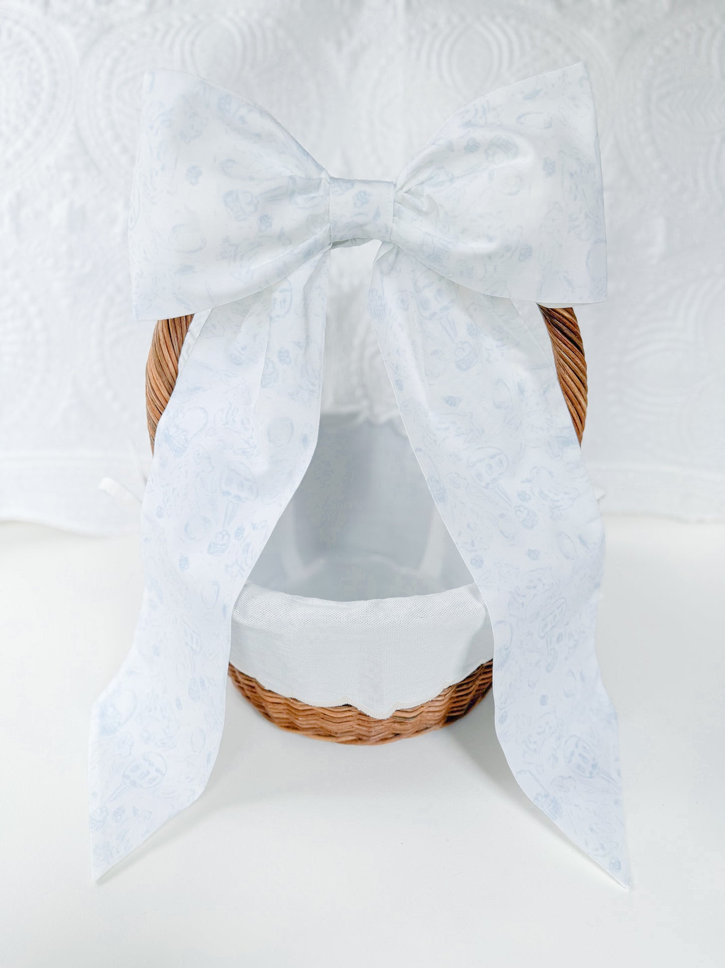 Whimsy By Angela-Easter Blue Toile- Easter Bow