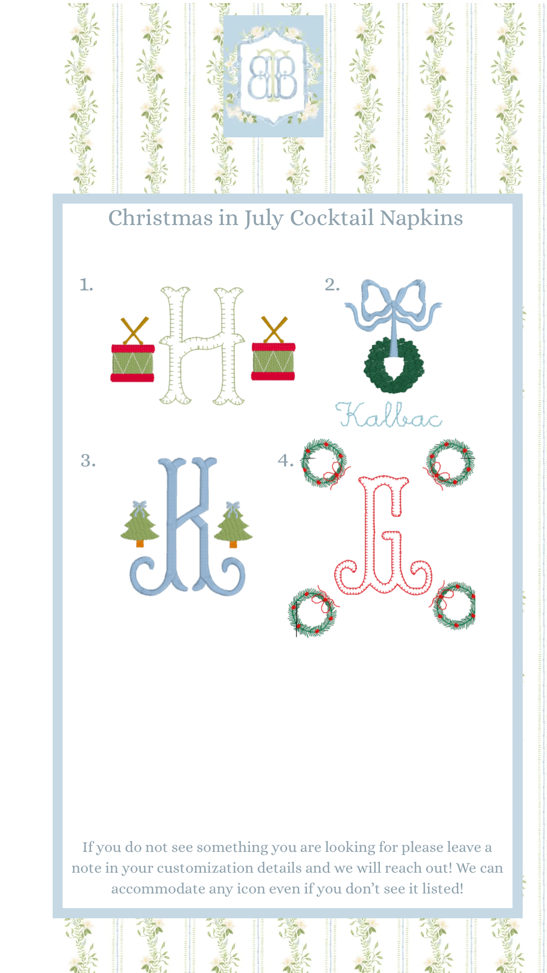 Christmas Cocktail Napkins- Set of 4