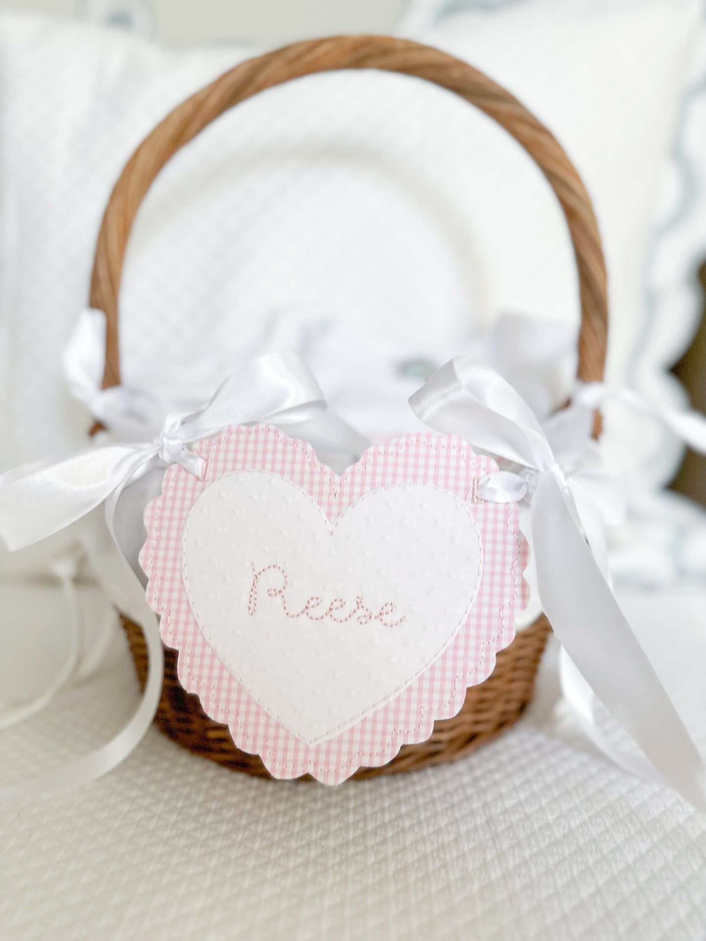 Valentine's Day Scalloped Heart Basket Tag