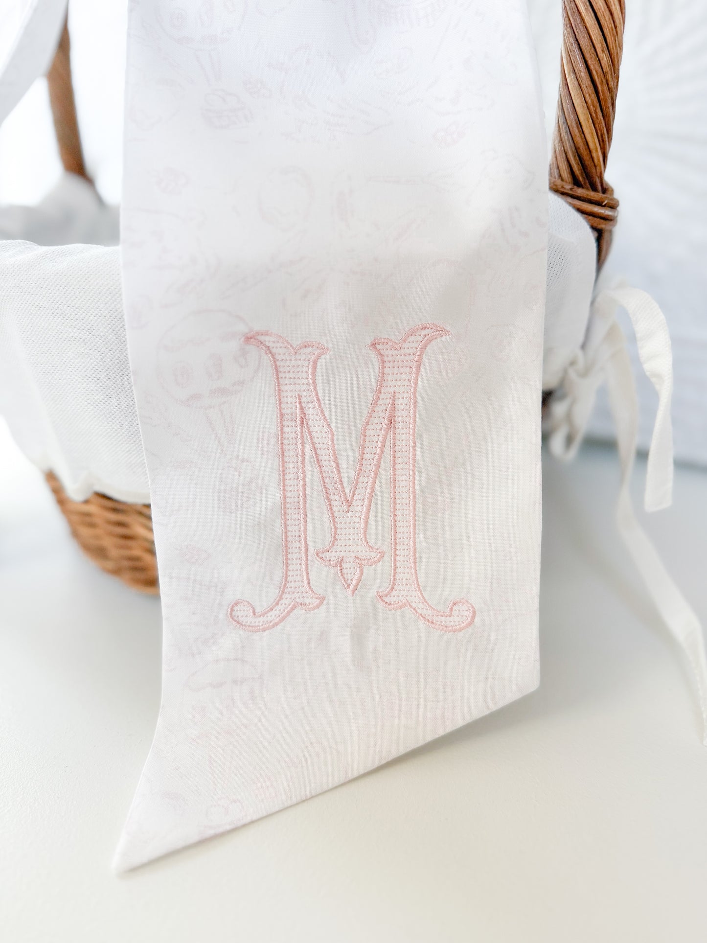 Whimsy By Angela Pink Toile- Easter Bow