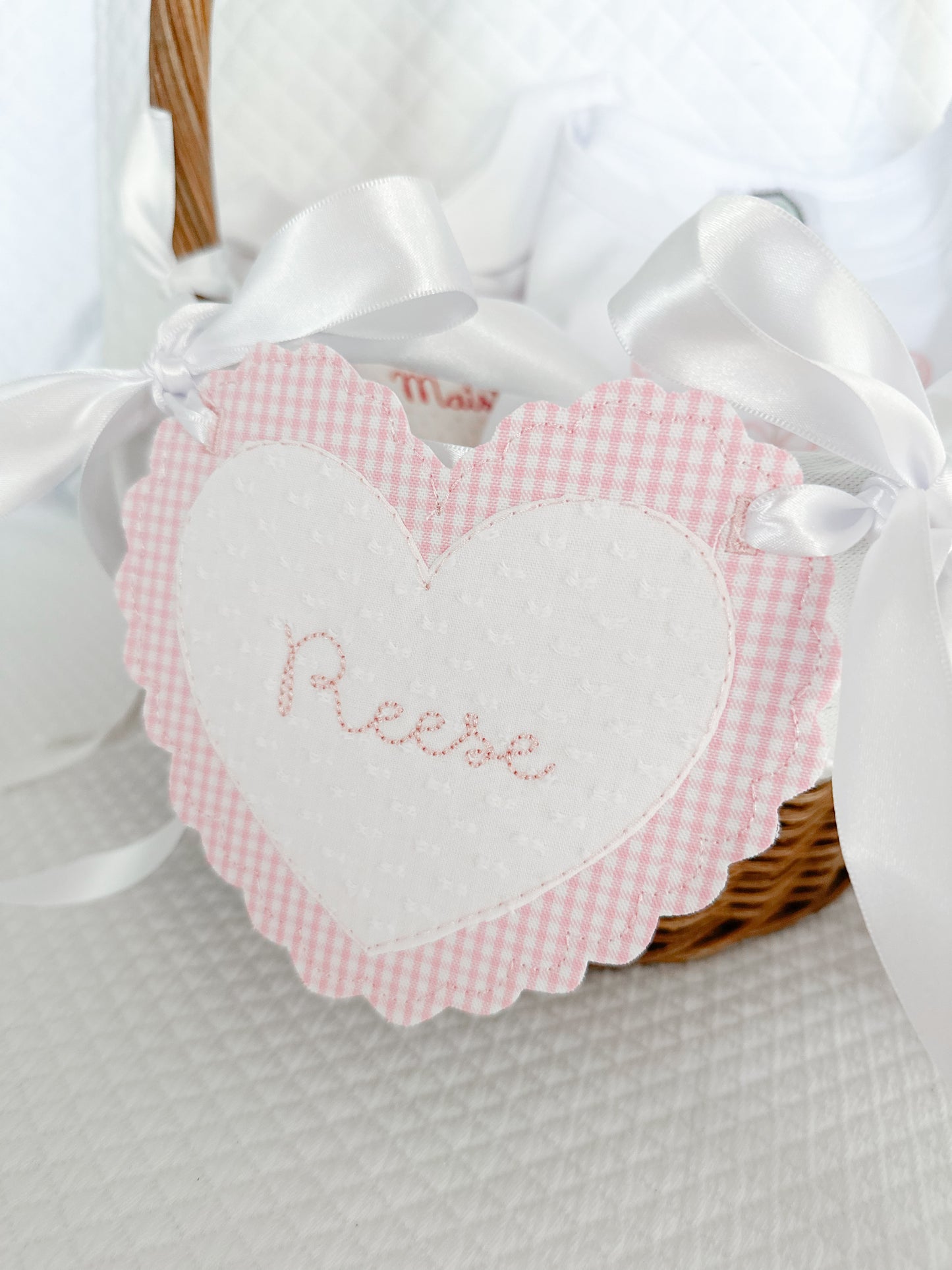 Valentine's Day Scalloped Heart Basket Tag
