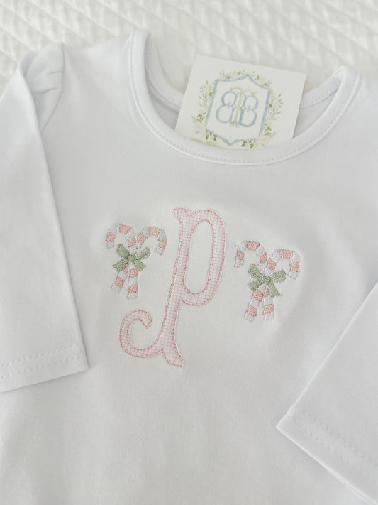 Christmas Girls Applique Long Sleeve