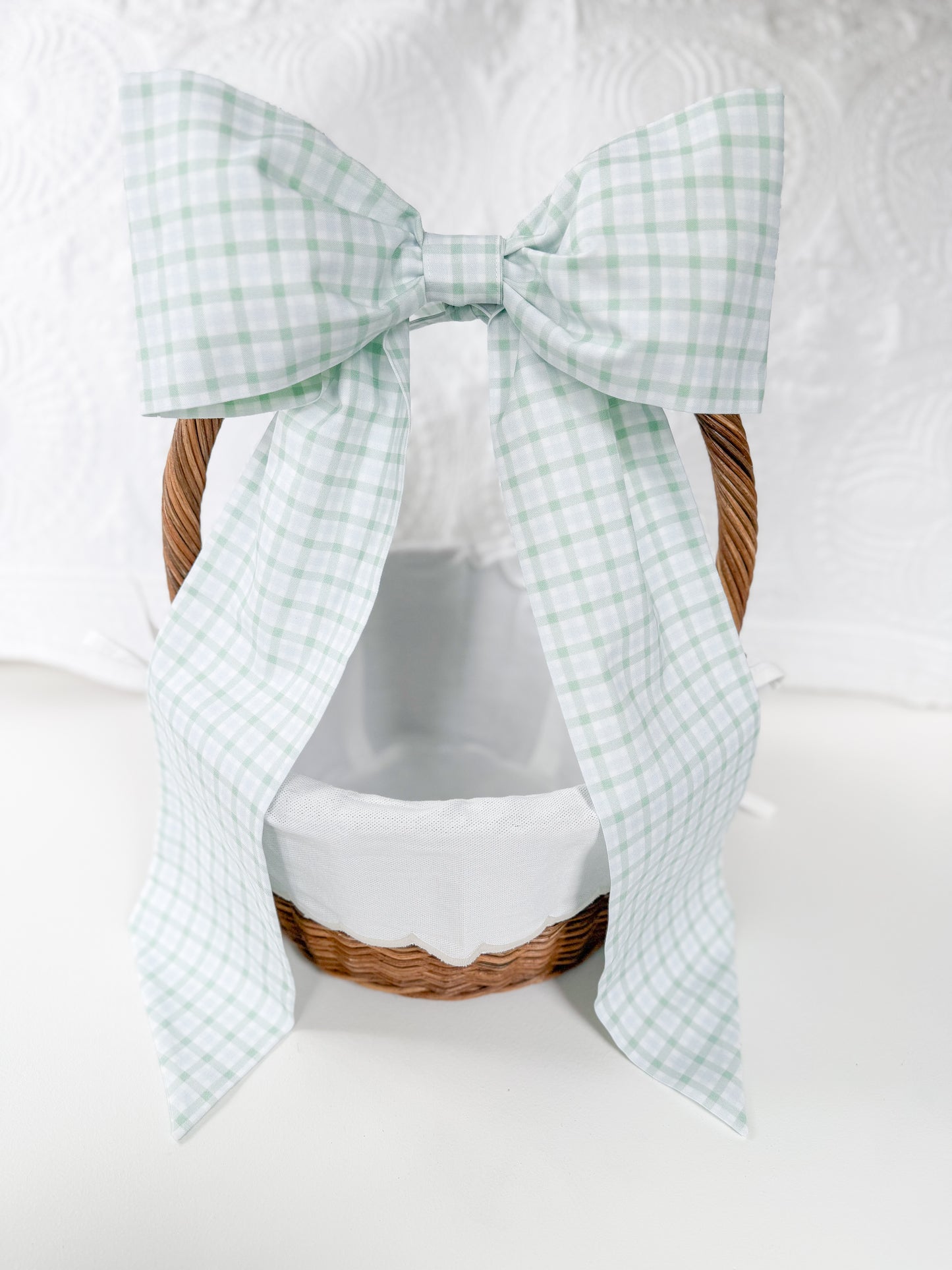 Ashley Bonovitch Blue/Green Gingham - Easter Bow