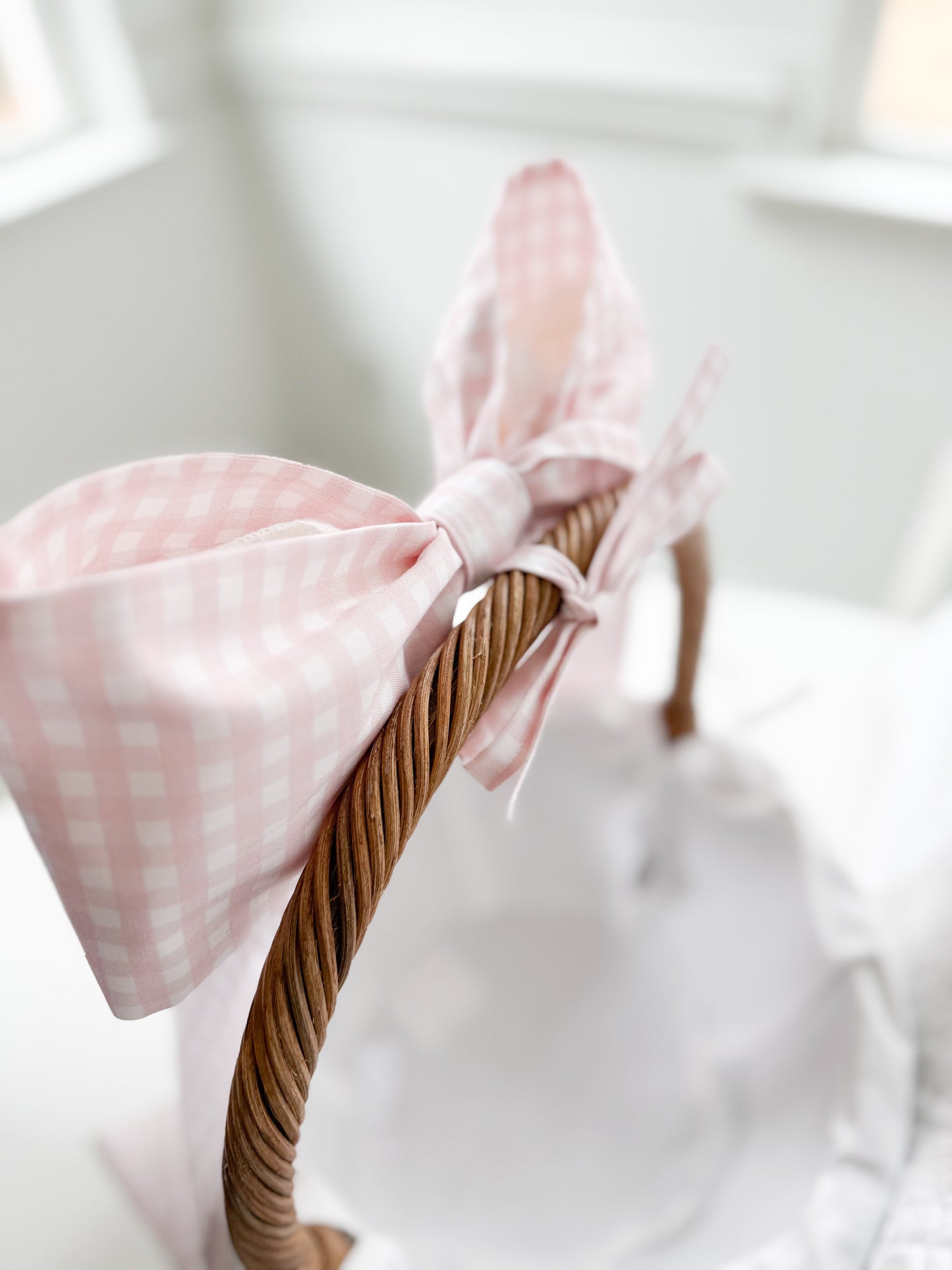 Betty Pink Gingham-Easter Bow